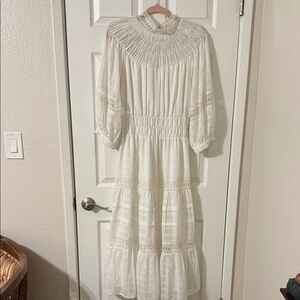 ASOS White Maxi Dress with Crochet Yoke